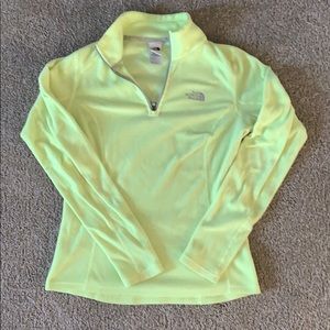 Lime green North Face quarter zip